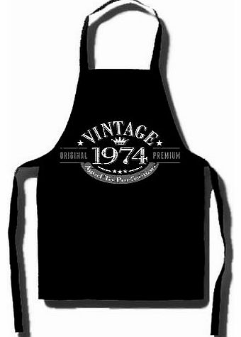 My Generation Gifts 1974 Vintage Year - 40th Birthday Gift / Present Apron Black