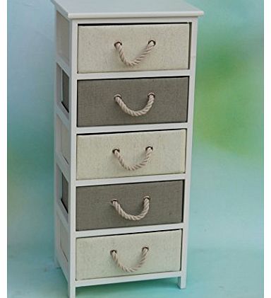 My Internet Warehouse White Wood Shabby Chic Storage Unit - 5 Drawers