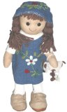 MyDoll Rag Doll Brown Braids, Blue Woolen Dress - MyDoll