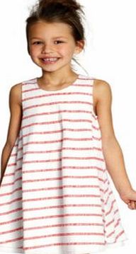 name it Girls White Stripe Dress - 11 Years