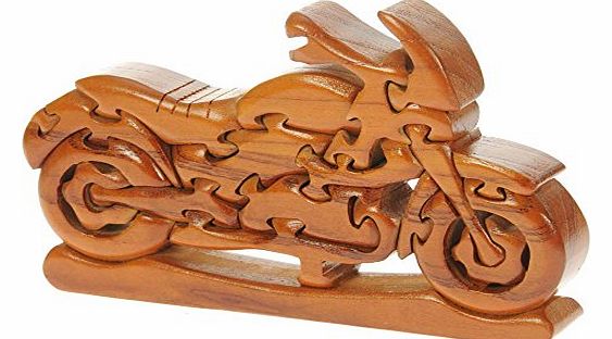 Classic Motorbike 3-D Wooden Puzzle : Fun Brain Teaser : Handcrafted Wood : Top Novelty Christmas Gift Idea! Great Xmas Present For Biker Men, Women Bikers & Bike Enthusiasts!