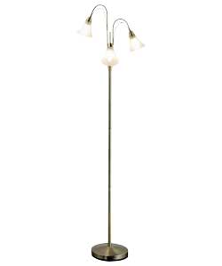 3 Light Floor Lamp - Antique Brass