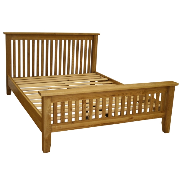 natasha Solid Oak Double Bed High End