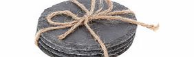 4pc round slate coasters