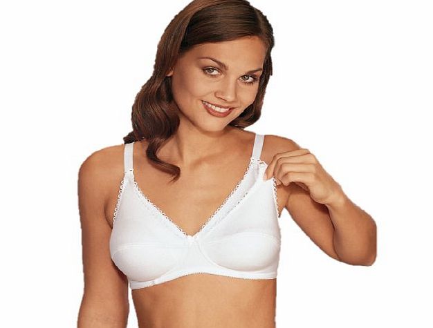 Naturana Cotton Maternity Drop Cup Nursing Bra White 40E