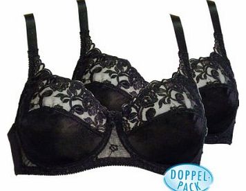 Pack of 2 Underwired Bra 887543 40 B 2 x black