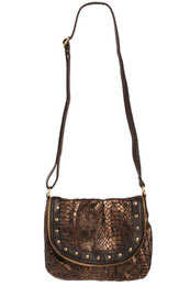 snakeskin effect shoulder bag