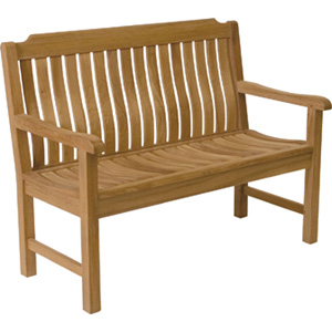 Hampton Teak High Back Wave Bench - 4ft