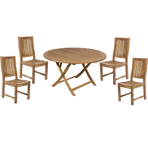 neptune Oxford Teak Round Folding Table 140cm 4