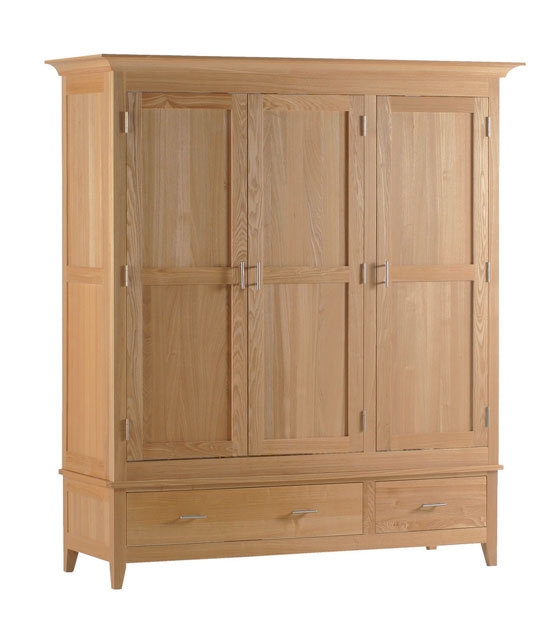 Ash Triple Wardrobe with Drawers