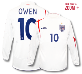 Umbro England L/S home (Owen 10) 05/07