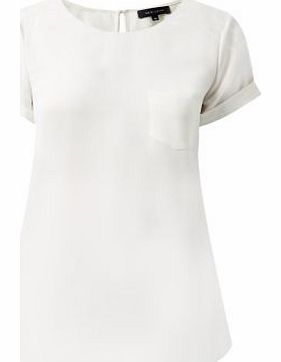 Cream Crepe Longline T-Shirt 3267347