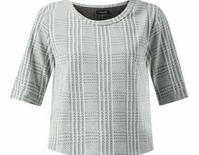 Grey Jacquard Check Boxy T-Shirt 3120840