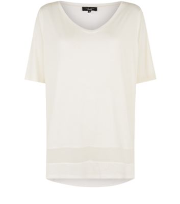 Inspire Cream Mesh Panel T-Shirt 3196750