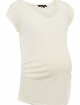 Maternity Cream V Neck T-Shirt 3136177