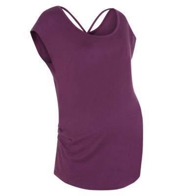 Maternity Purple Strappy Back T-Shirt 3198460