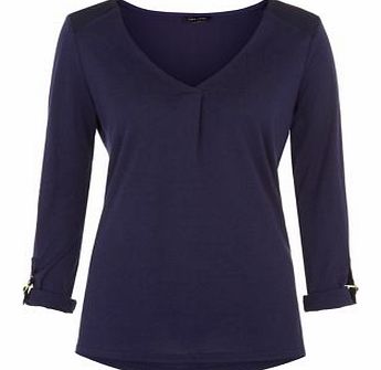 Navy V Neck Utility Blouse 3313787