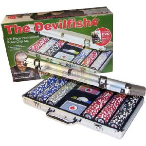 New World Toys Devilfish Poker 300 Piece Chip Set Aluminium Box Set