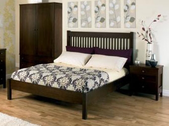 Dark Oak Double Slatted Bedstead