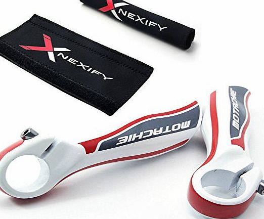 Nexify Bike Road BMX MTB Mountain Cycling Bicycle Aluminium Alloy Handlebar Bar End Grips (White Red)