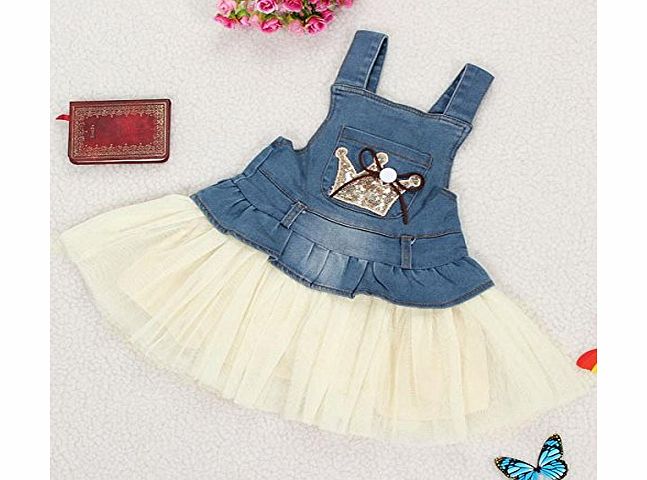 nice nice Girls Children Kids Summer Cute Yarn Denim Vest Skirt