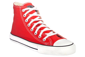 Red Organic High Cut Sneakers