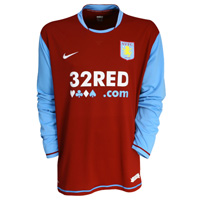 Nike Aston Villa Home Shirt 2007/08 with Carew 10