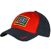 Nike Barcelona Fitted Baseball Cap - Dark Obsidian/Deep Red.