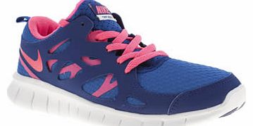 kids nike blue free run 2-0 girls youth