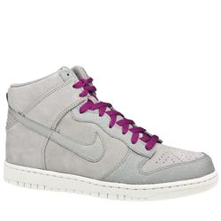 Male Dunk Hi Premium Ii Leather Upper Fashion Trainers in Light Grey