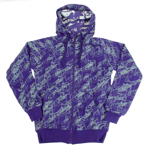 Ladies Nikita Furud F/zip Hoody Purple/Bleach