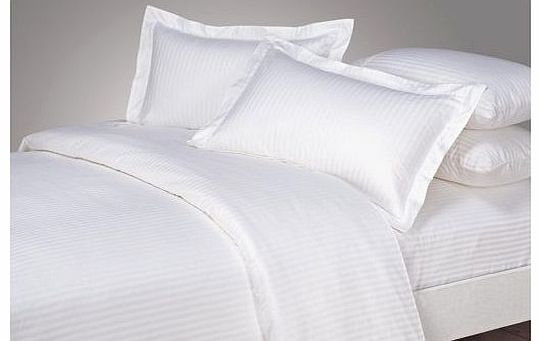 Egyptian cotton Duvet Set 800 TC Stripe by Nile Bedding ( UK Emperor , White)