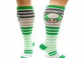 Nintendo Kh4867ntn Nintendo Super Mario Knee High Socks (Striped Mushroom)