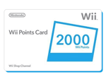 Nintendo Wii 2000 Points Card