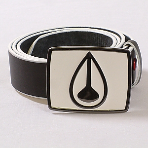 Nixon Enamel Leather Belt - White/Black