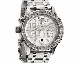 Nixon Ladies 38-20 Chrono All Silver Crystal Watch