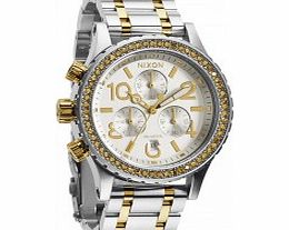 Nixon Ladies 38-20 Chrono Silver Gold Watch