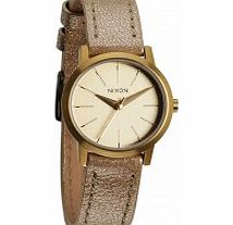 Nixon Ladies The Kenzi Leather Gold Shimmer Watch