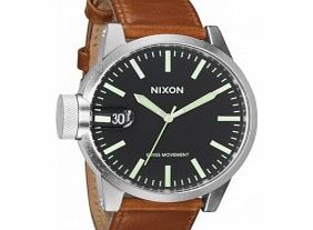 Nixon Mens Chronicle Black Saddle Watch