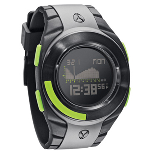 Nixon Mens Mens Nixon Outsider Tide Watch. Grey Black Lime