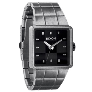 Nixon Mens Mens Nixon Quatro Watch. Antique Silver Black