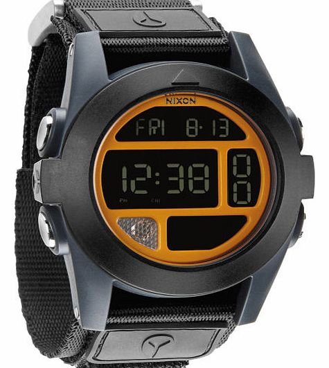 Nixon Mens Nixon Baja Watch - Black/Steel Blue/ Neon