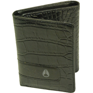 Mens Nixon Shobiz Wallet. Black Croc PU