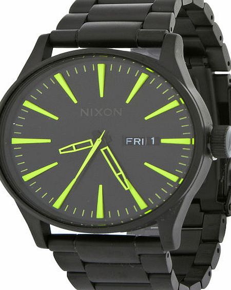 Nixon Mens Nixon The Sentry SS Watch - Black/Lum