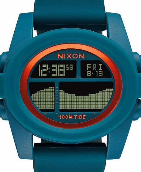 Nixon Mens Nixon Unit Tide Watch - Teal / Orange