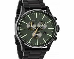 Nixon Mens The Sentry Chrono Matte Black Surplus