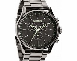 Nixon Mens The Sentry Chrono Polished Gunmetal