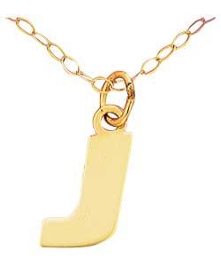 9ct Gold Initial Pendant - Letter J