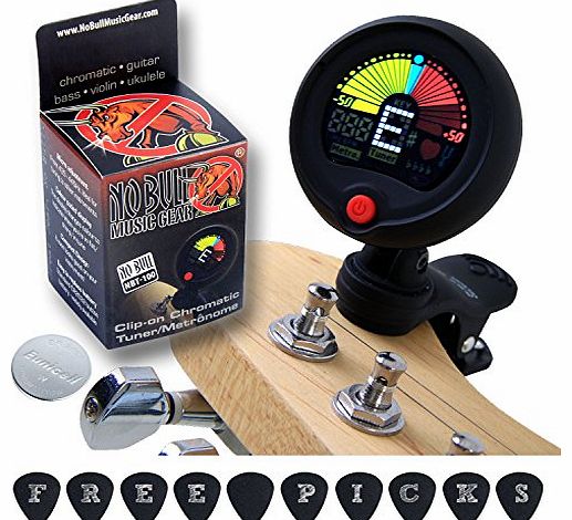 Clip-on Chromatic Tuner & Metronome: Acoustic/Electric Guitar Bass Ukulele Banjo