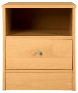 no Malibu 1 Drawer Bedside Cabinet - Beech